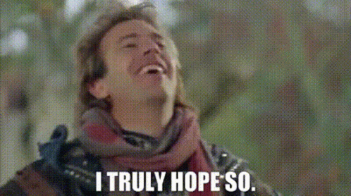 A Man With A Scarf Around His Neck Is Making A Funny Face And Saying `` I Truly Hope So . '' GIF