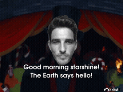 A Man With A Scarf Around His Neck Says " Good Morning Starshine The Earth Says Hello " GIF