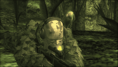 A Man With A Skull On His Head Is Holding A Rifle GIF