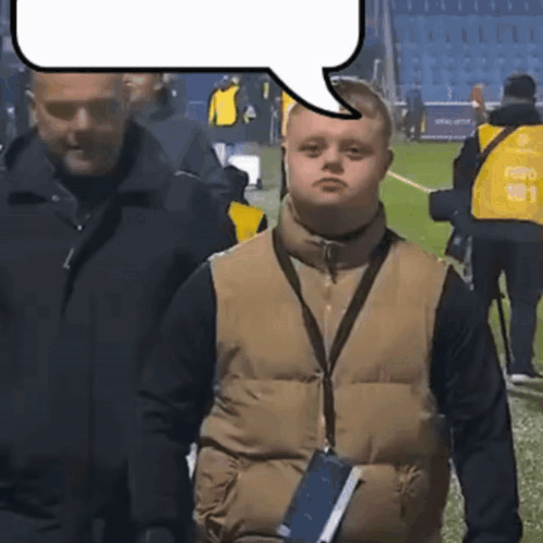 A Man With A Speech Bubble Above His Head That Says ' Hippo ' On It GIF