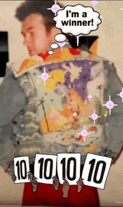 A Man With A Speech Bubble That Says I 'M A Winner On It GIF