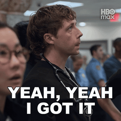 A Man With A Stethoscope Around His Neck Has The Words Yeah Yeah I Got It Above Him GIF