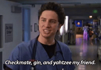 A Man With A Stethoscope Around His Neck Says Checkmate Gin And Yahtzee My Friend In A Hospital Hallway . GIF