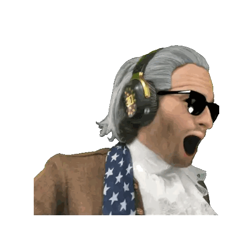 A Man With A Surprised Look On His Face Is Wearing Headphones And Sunglasses Sticker