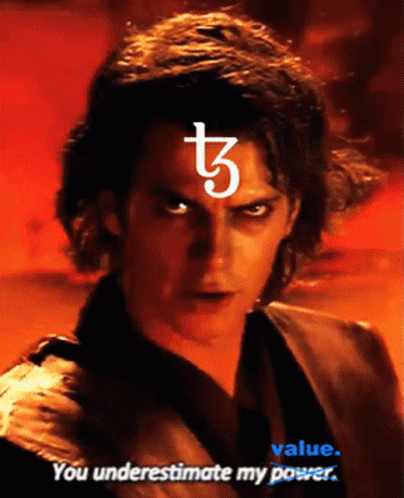 A Man With A T3 Symbol On His Forehead And The Words " You Underestimate My Power " Below Him GIF