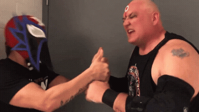 A Man With A Tattoo On His Arm Is Wearing A Shirt That Says ' S.r.o.c. ' On It GIF