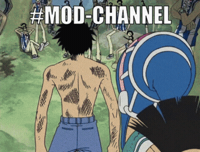 A Man With A Tattoo On His Back Is Standing In Front Of A Group Of People With #Mod-Channel Written Above Him GIF