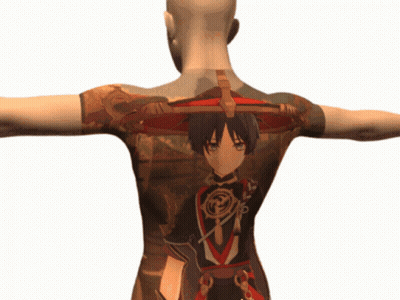 A Man With A Tattoo On His Back Of A Boy With A Hat GIF