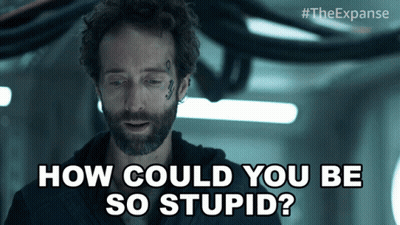 A Man With A Tattoo On His Forehead Says How Could You Be So Stupid GIF