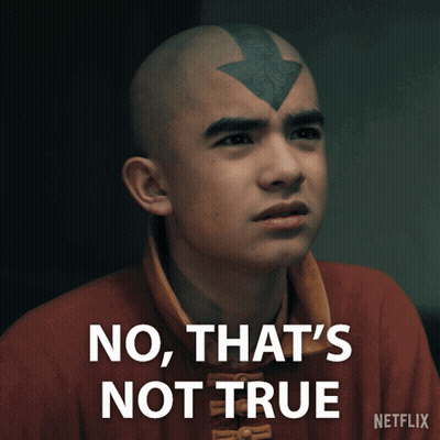 A Man With A Tattoo On His Forehead Says " No That 'S Not True " GIF