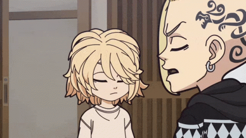 A Man With A Tattoo On His Head Talks To A Girl GIF