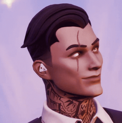 A Man With A Tattoo On His Neck Is Wearing A Suit GIF