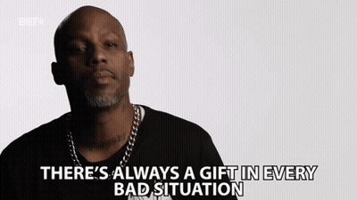 A Man With A Tattoo On His Neck Says There 'S Always A Gift In Every Bad Situation GIF