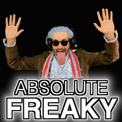 A Man With A Tongue Sticking Out And The Words Absolute Freaky On The Bottom GIF