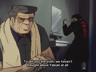 A Man With A Towel Around His Neck Says " To Tell You The Truth, We Haven 'T Thought About Yabuki At All " GIF