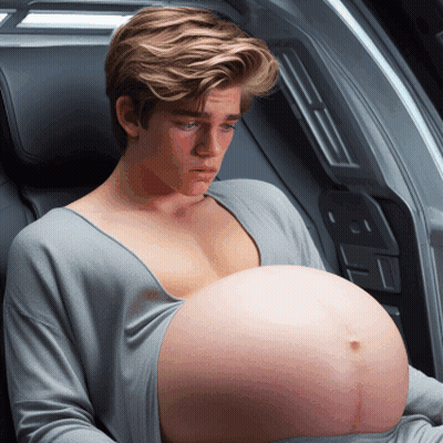 A Man With A Very Large Pregnant Belly Is Sitting In A Car GIF
