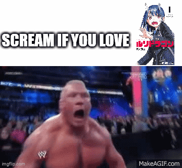 A Man With A W Logo On His Arm Is Screaming In Front Of A Crowd With The Words Scream If You Love Above Him GIF