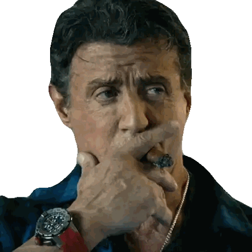 A Man With A Watch On His Wrist Covering His Mouth Sticker
