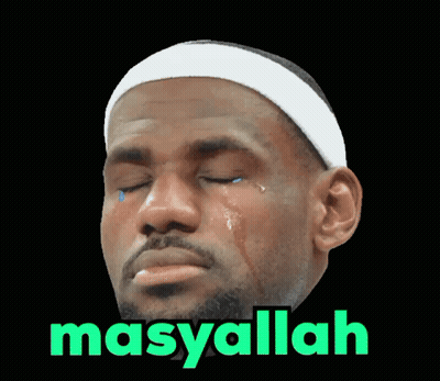 A Man With A White Headband Is Crying And The Word Masyallah Is Written Above Him GIF