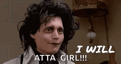 A Man With A Wig On Says `` I Will Atta Girl !!! '' . GIF