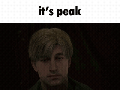 A Man With Blonde Hair Is Looking At The Camera With The Words `` It 'S Peak '' Above Him . GIF