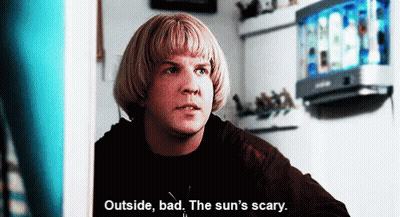 A Man With Blonde Hair Is Talking About The Sun 'S Scary GIF