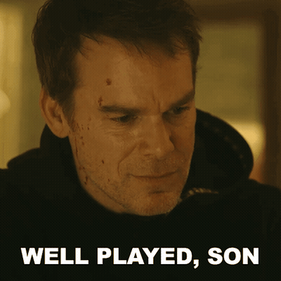 A Man With Blood On His Face And The Words Well Played Son GIF