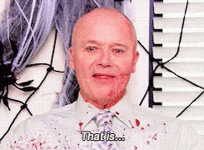 A Man With Blood On His Shirt And Tie Says " That Is " GIF