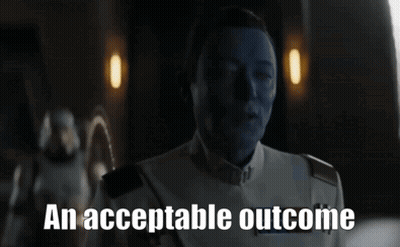 A Man With Blue Paint On His Face And The Words `` An Acceptable Outcome '' Behind Him . GIF