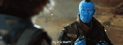 A Man With Blue Paint On His Face Says What 'S That ! GIF