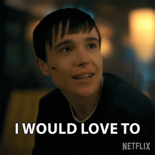 A Man With Braces On His Teeth Smiles And Says I Would Love To Netflix GIF