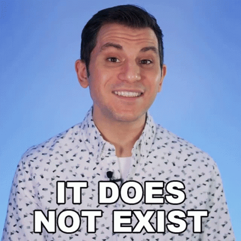 A Man With Braces On His Teeth Smiles In Front Of A Blue Background That Says It Does Not Exist GIF