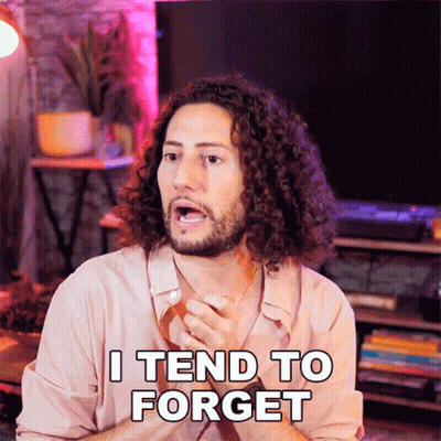 A Man With Curly Hair And A Beard Is Saying I Tend To Forget GIF