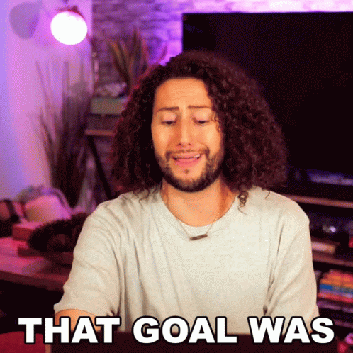 A Man With Curly Hair And A Beard Says " That Goal Was " GIF