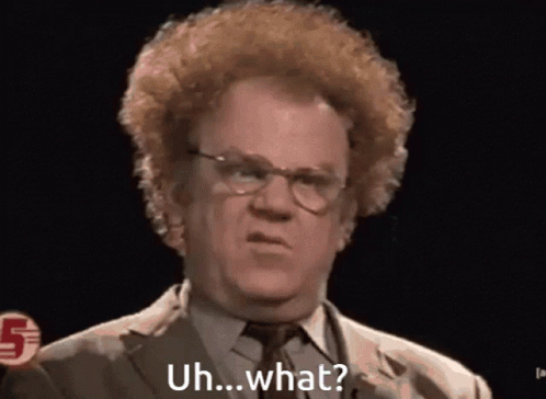 A Man With Curly Hair And Glasses Says Uh... What GIF