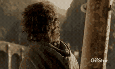 A Man With Curly Hair Is Standing In Front Of A Mountain And A Sign That Says Gifstar On It GIF