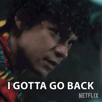 A Man With Curly Hair Says " I Gotta Go Back " In A Netflix Ad GIF