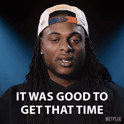A Man With Dreadlocks Says It Was Good To Get That Time On Netflix GIF