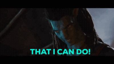A Man With Dreadlocks Says That I Can Do In Blue Letters GIF