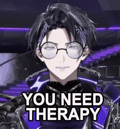 A Man With Glasses And A Bandana On His Head Says You Need Therapy GIF