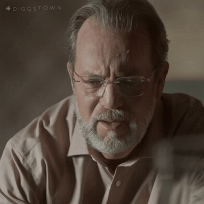 A Man With Glasses And A Beard Has The Hashtag #Diggstown On The Bottom GIF