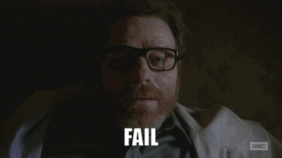 A Man With Glasses And A Beard Has The Word Fail On His Face GIF