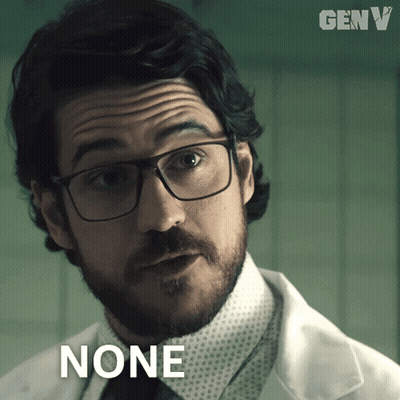 A Man With Glasses And A Beard Has The Word None On His Face GIF
