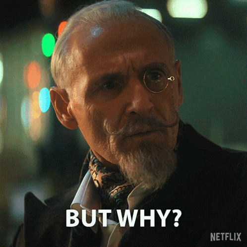 A Man With Glasses And A Beard Is Asking But Why GIF