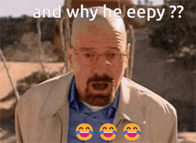 A Man With Glasses And A Beard Is Laughing And Asking And Why He Eepy GIF