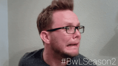 A Man With Glasses And A Beard Is Making A Funny Face With # Bwlseason2 Written On The Bottom GIF