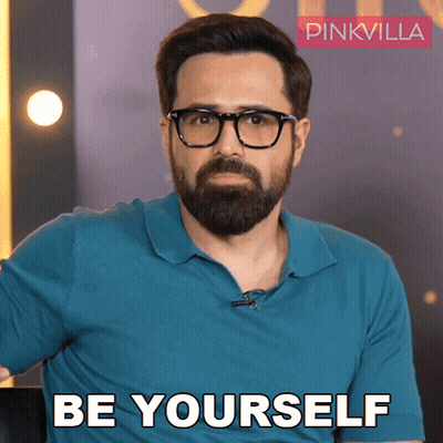 A Man With Glasses And A Beard Is Saying Be Yourself GIF