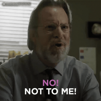 A Man With Glasses And A Beard Is Saying " No Not To Me " GIF