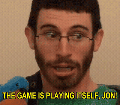 A Man With Glasses And A Beard Is Saying The Game Is Playing Itself Jon GIF