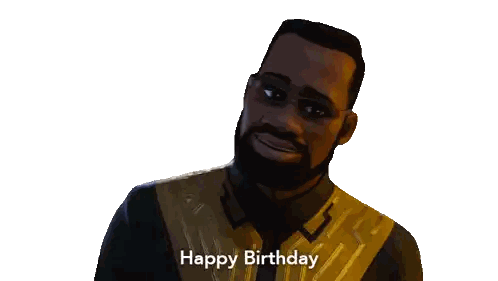 A Man With Glasses And A Beard Is Smiling And Says Happy Birthday Sticker